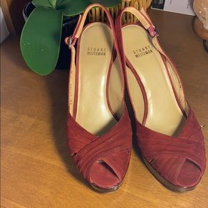 Vintage Stuart Weiztman Peep Toe Slingbacks